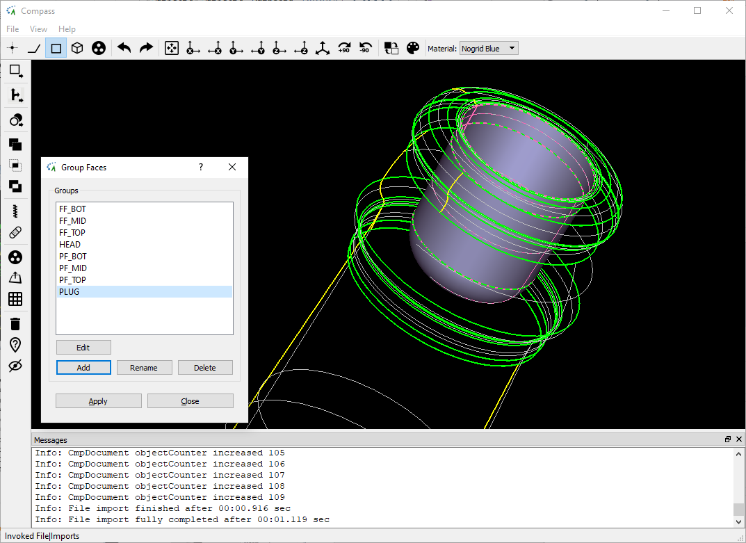 CAD model for the plug in NOGRID's COMPASS