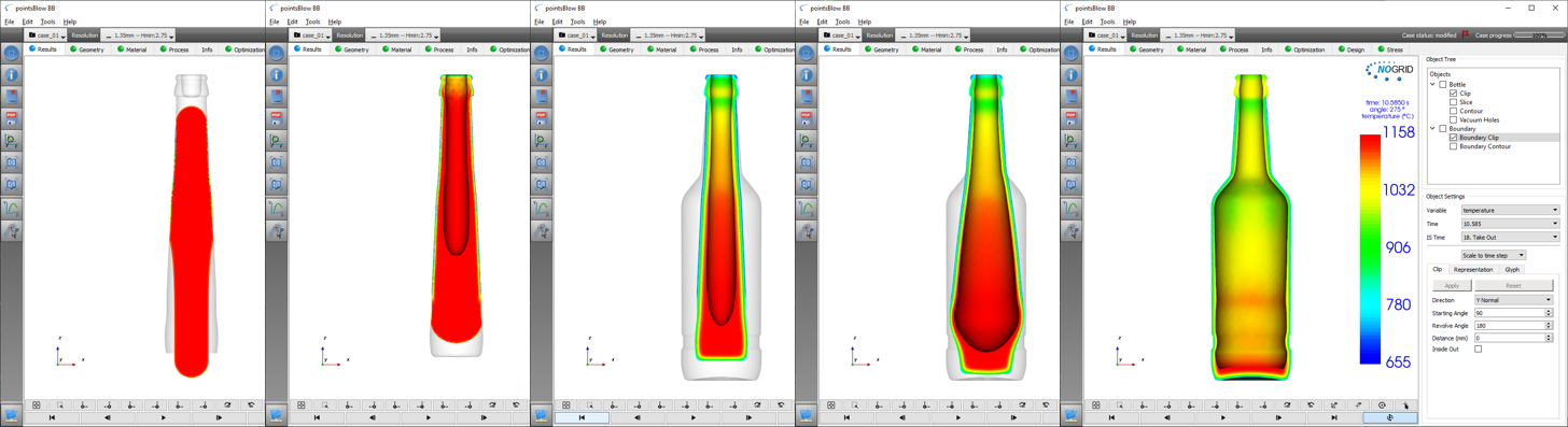 NOGRID pointsBlow CFD software - different time steps