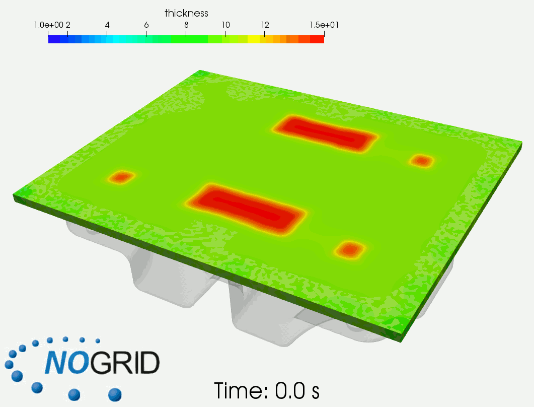 Animation blow molding tank in NOGRID points' CFD software