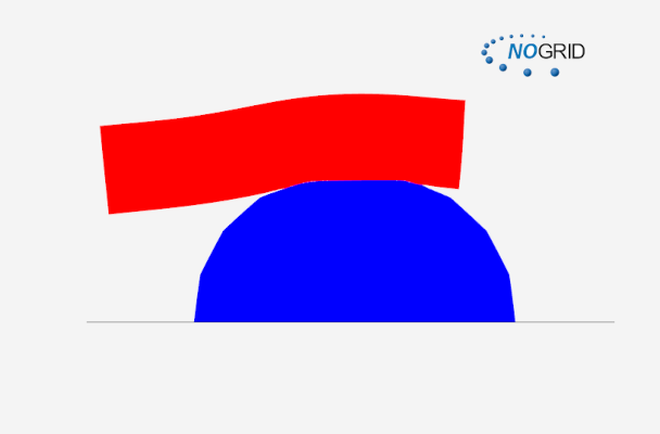 SSI beam falling on a rubber body