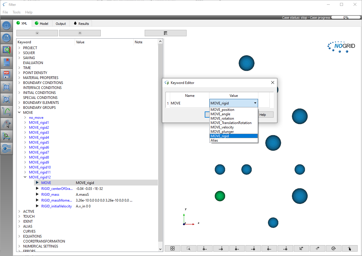 FSI 3D Water Filter Case Setup within the NOGRID points' GUI