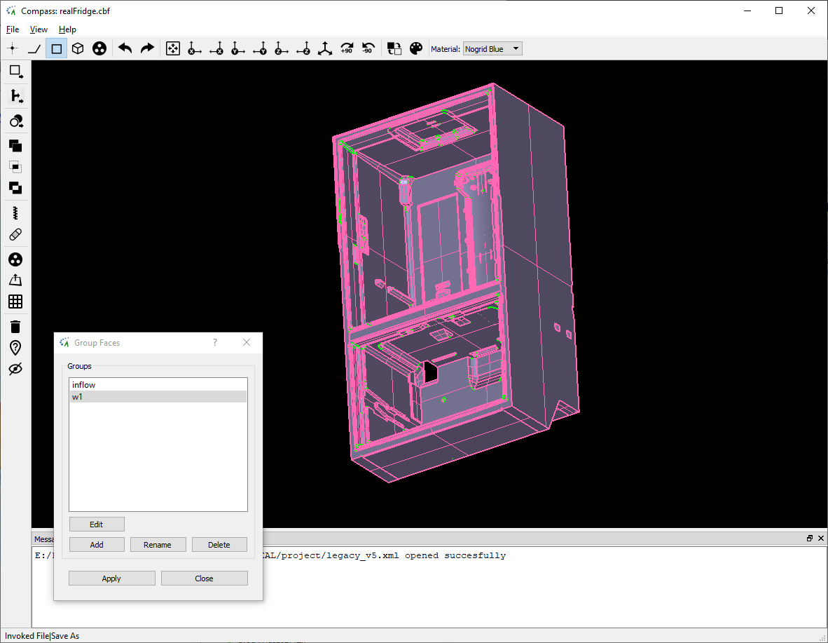 CAD Modell Kühlschrank importiert in NOGRIDs COMPASS