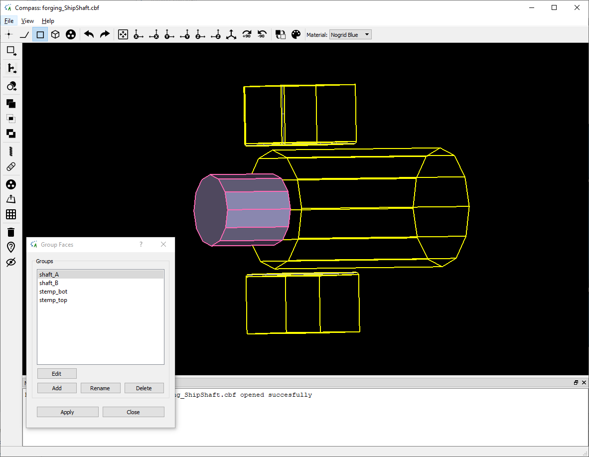 CAD Forging Ship Shaft meshing groups in NOGRID's COMPASS