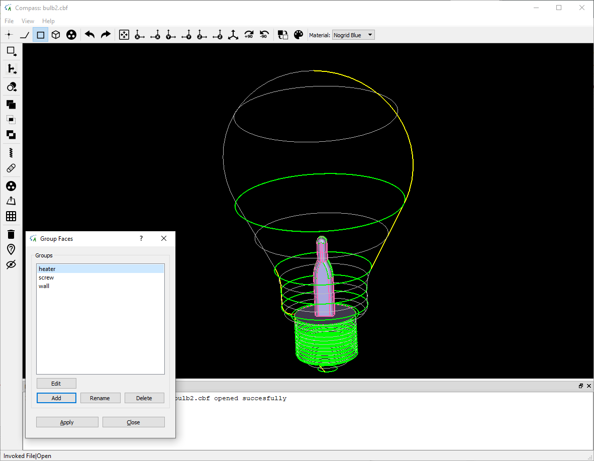 CAD model bulb heating groups, created in NOGRID's COMPASS