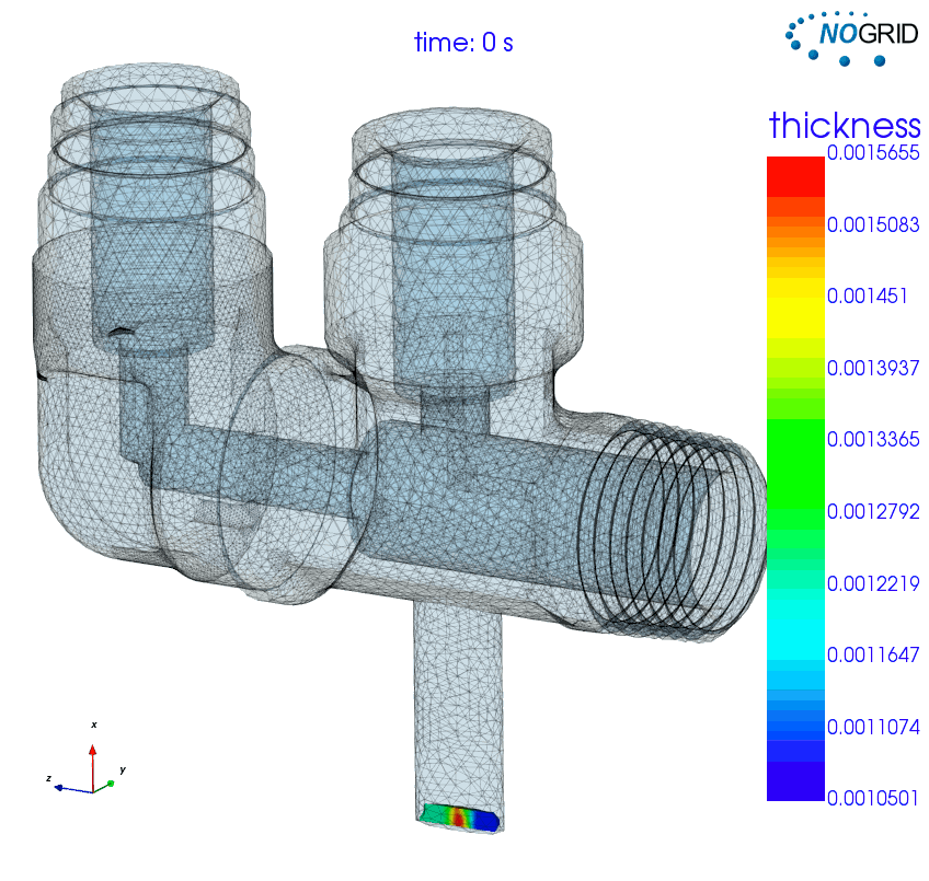Animation Spritzguss-Prozess Rohre und Ventile in NOGRID Software
