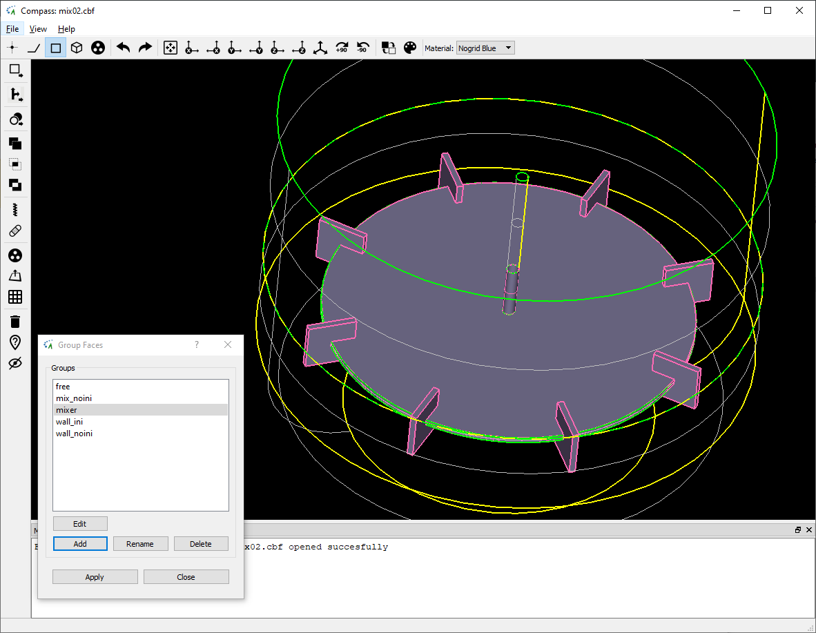 Disc stirrer round bottom CAD building groups in NOGRID's COMPASS