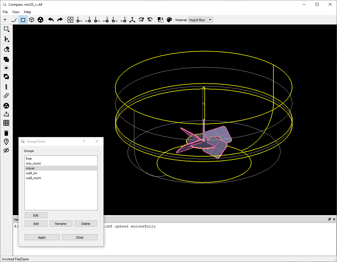 Inclined blade stirrer CAD building groups in NOGRID's COMPASS