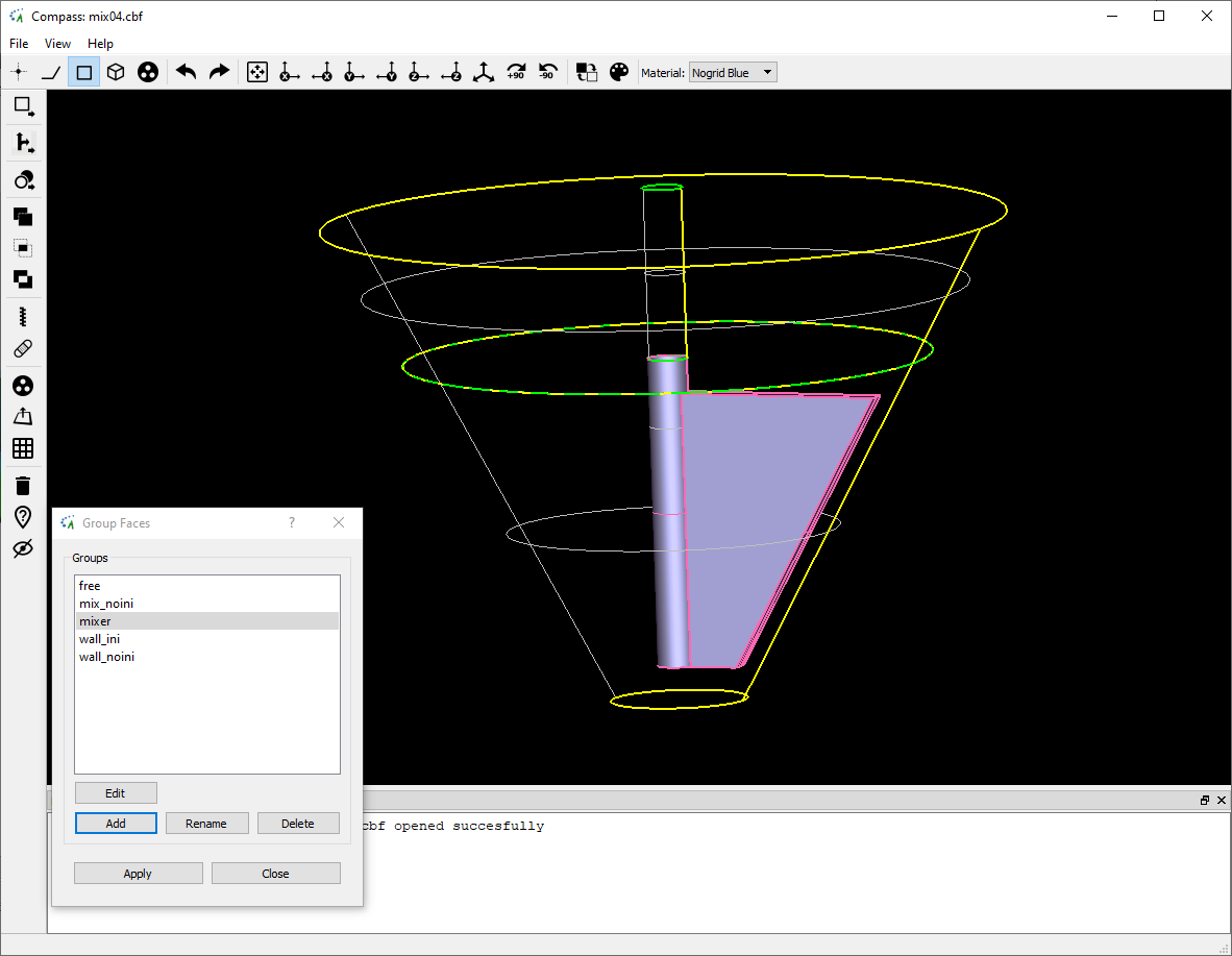 CAD-Modell Rührer erzeugt in NOGRIDs COMPASS
